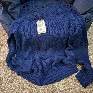 Women’s Prana Large Kokomo Navy Blue Sweater